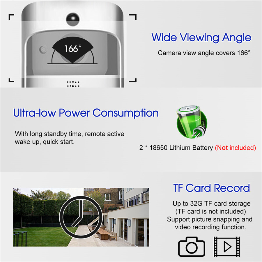 Wireless Smart WiFi DoorBell Video Visual Cam Intercom Home Security W/ dingdong