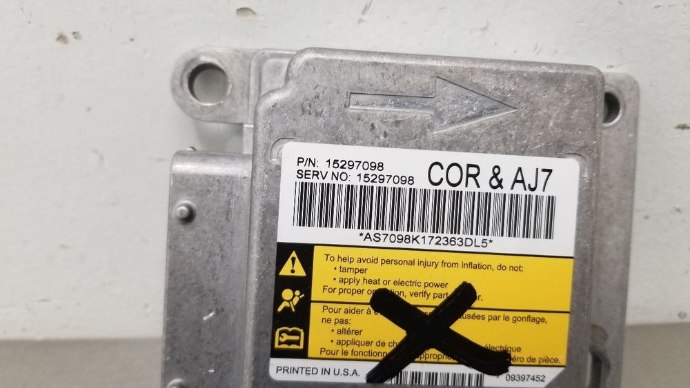 08 CHEVY CORVETTE C6 SRS CONTROL MODULE 15297098