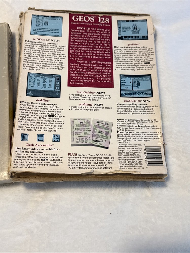 GEOS 128 Commodore 128 Software Lot Disks Manuals Berkeley Softworks