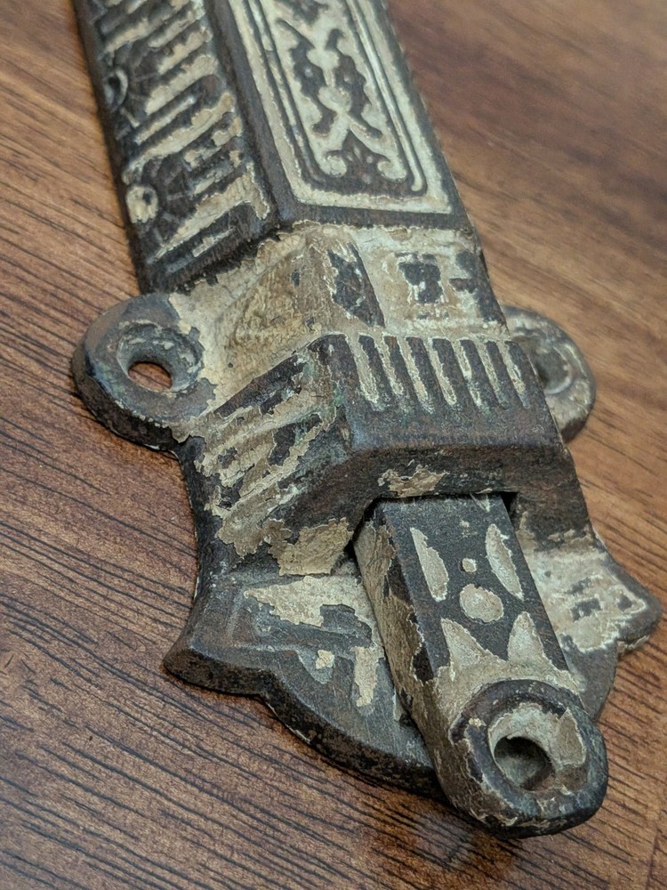 Antique VICTORIAN Spring Loaded Slide Bolt Surface Door Latch Hardware