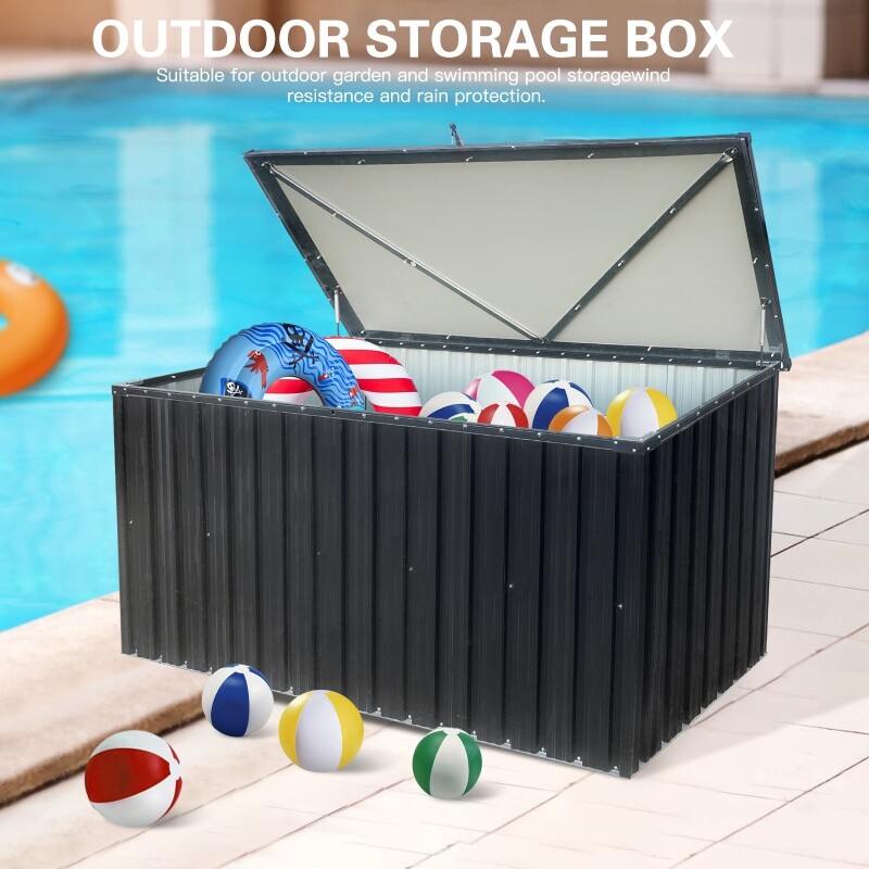 Outdoor Storage Box Metal Multi-functional Deck Container Waterproof 161 Gallon