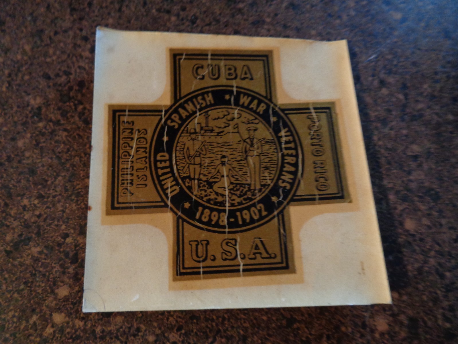 1898-1902 Spanish American War Decal WEISZ Chicago AS IS ROUGH Cuba Porto Rico