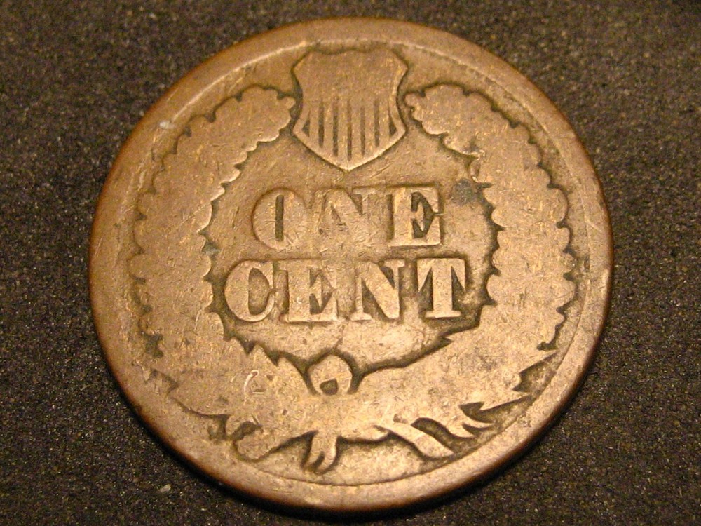 1865 Fancy 5 Indian Head Cent AG
