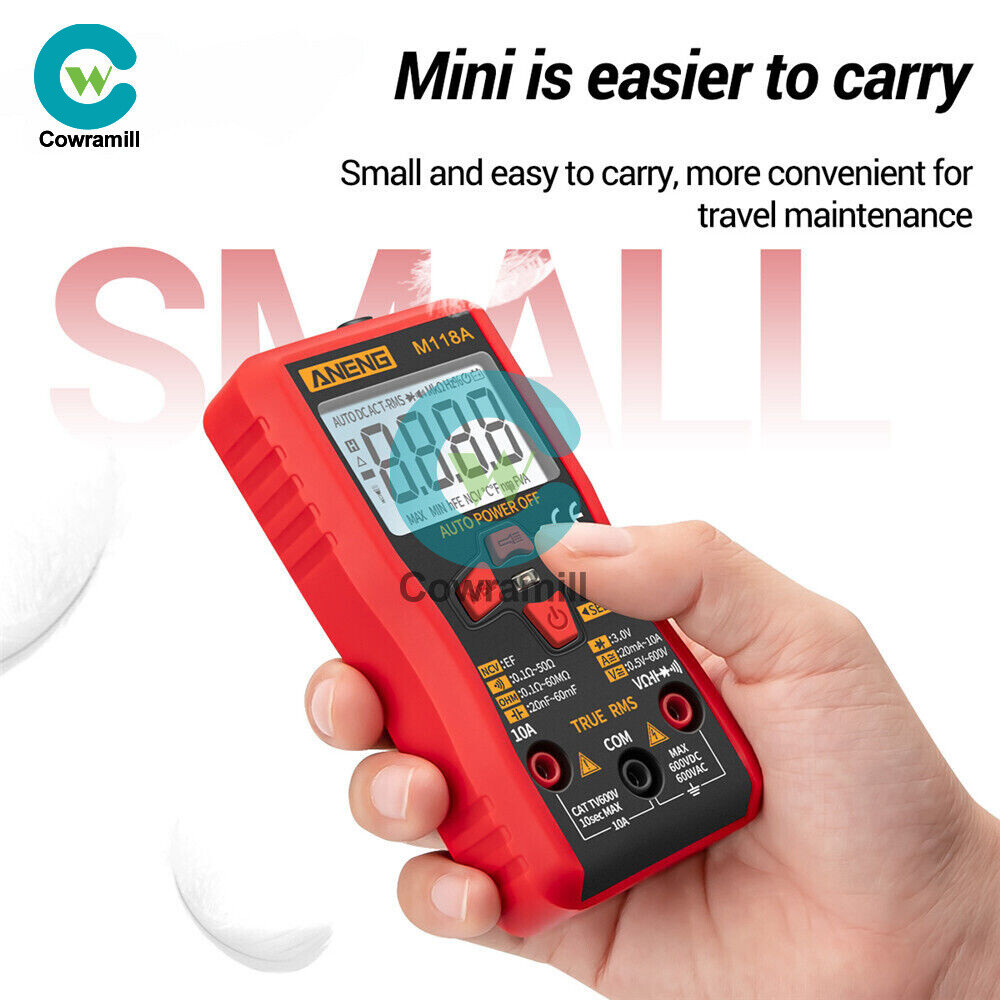 Digital Multimeter AC DC Voltmeter Ammeter Ohmmeter Volt Tester Meter M118A