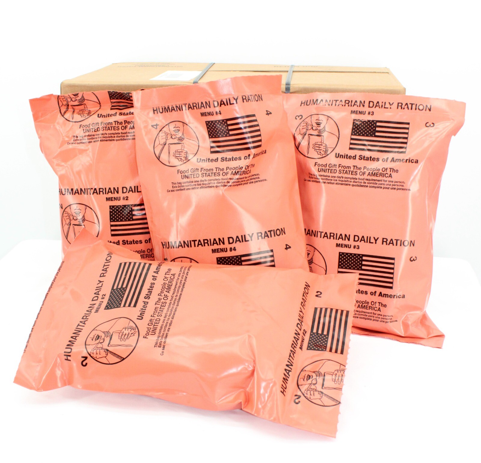 MRE Case - HUMANITARIAN DAILY RATION - RANDOM MENU - Date 10/2022