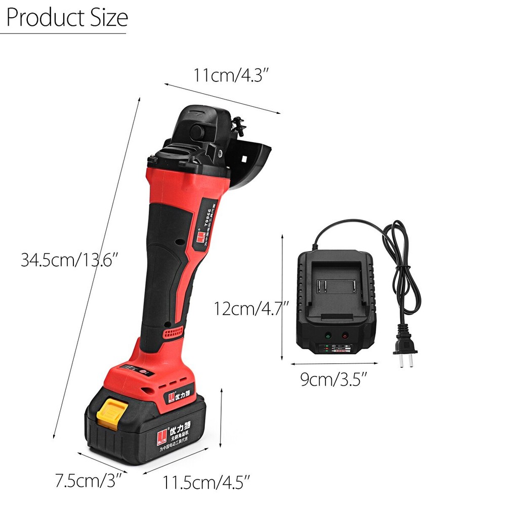 21V Wireless Rechargeable Angle Grinder Hand Polishing Cutting Machine