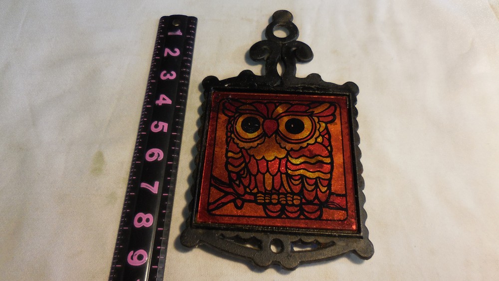 Owl Cast Iron Trivet Wall Hanging Decor