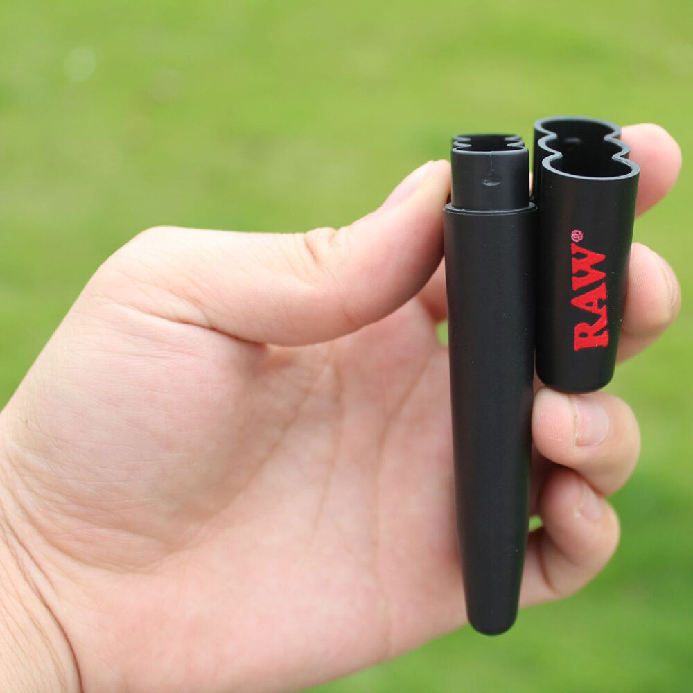 1x Raw rolling papers Three tree Cone Case Pocket size Eco Friendly Plastic Gift