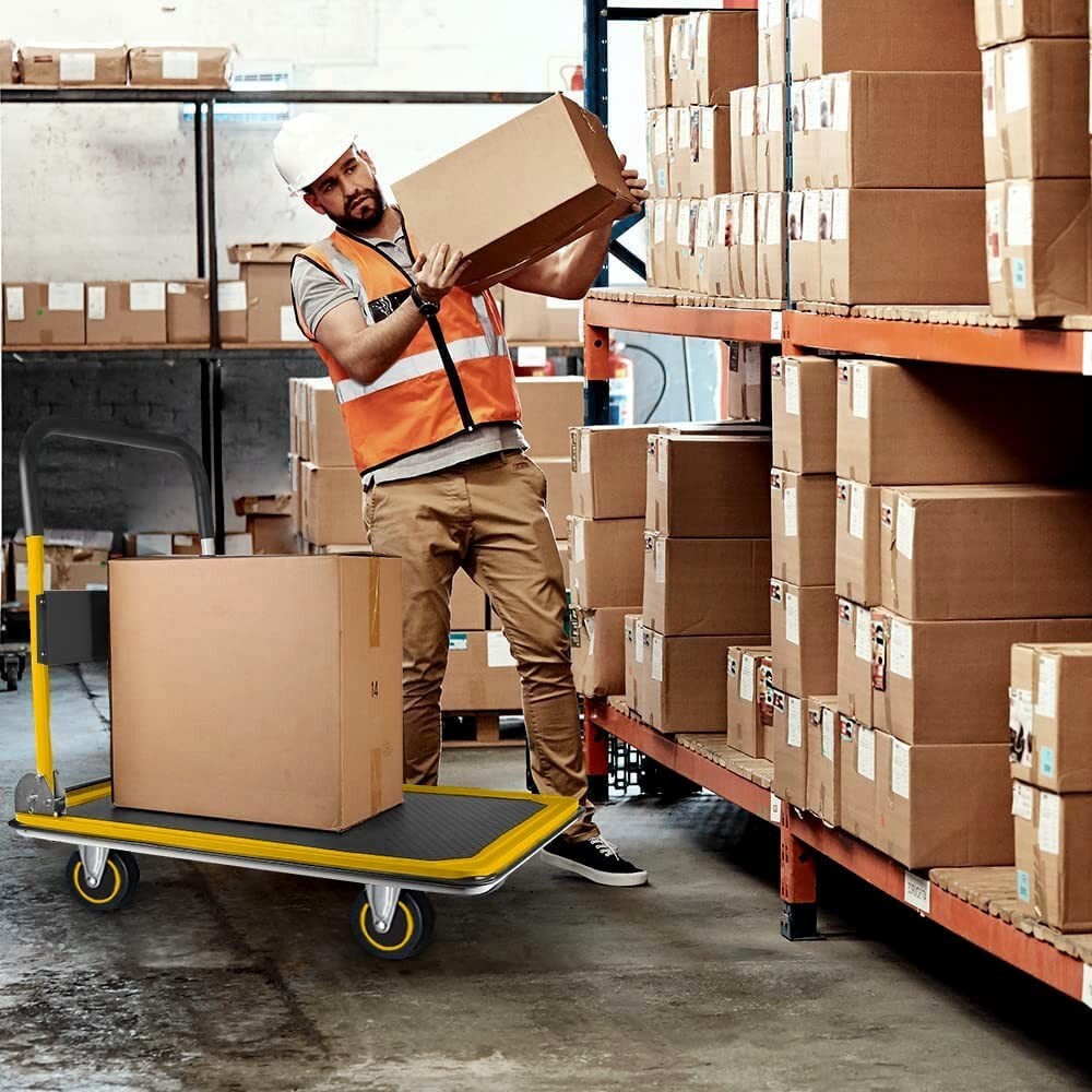 Folding Hand Truck Dolly Cart with Wheels Luggage Cart Trolley Moving 330lbs