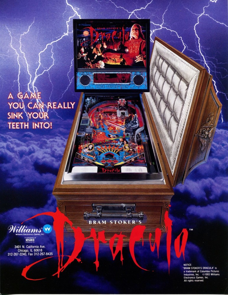Dracula Williams Pinball Flyer / Brochure/ Ad - Mint