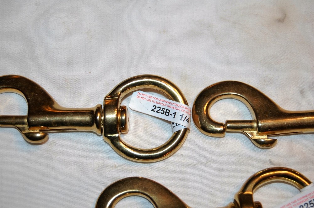 Three Henssgen Brass Snap Hooks 225B-1-1/4"