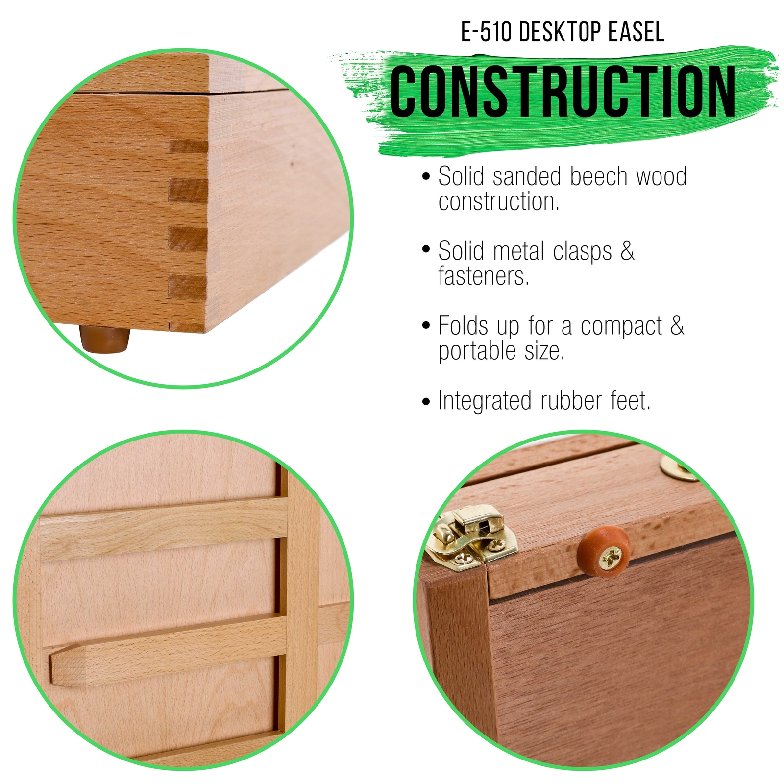 Solana Artist Adjustable Wood Desk Table Easel, Storage Drawer, Art Paint Canvas