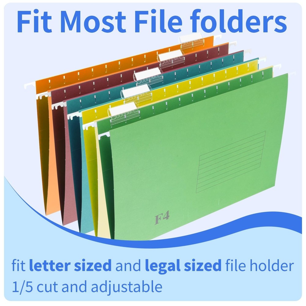 Reastar Hanging File Folder Tabs, 120 Pcs File Folder Tabs and 200 Pcs Insert...