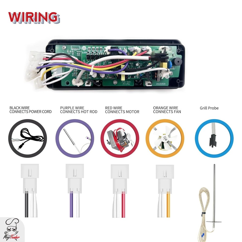 Rectangular PID Digital Controller (NO WiFi) Replacement for Pit Boss 440-1150