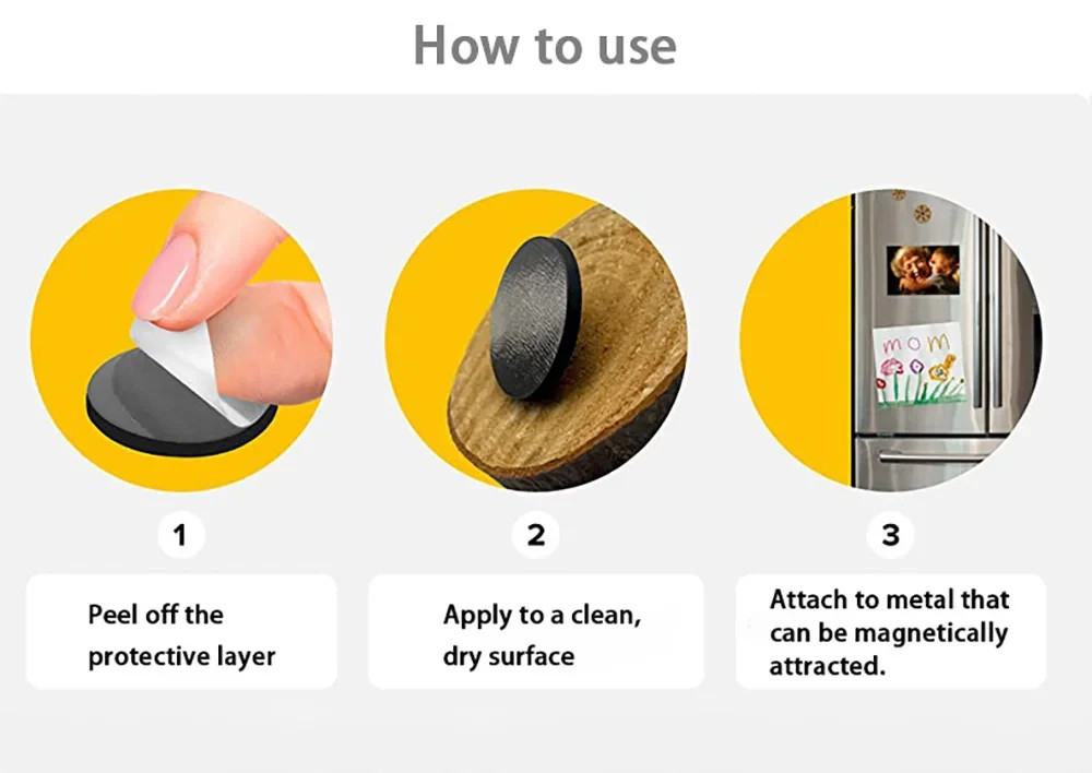 20/50PCS Round Self-Adhesive Magnetic Sheets Flexible Magnet Stickers for Home