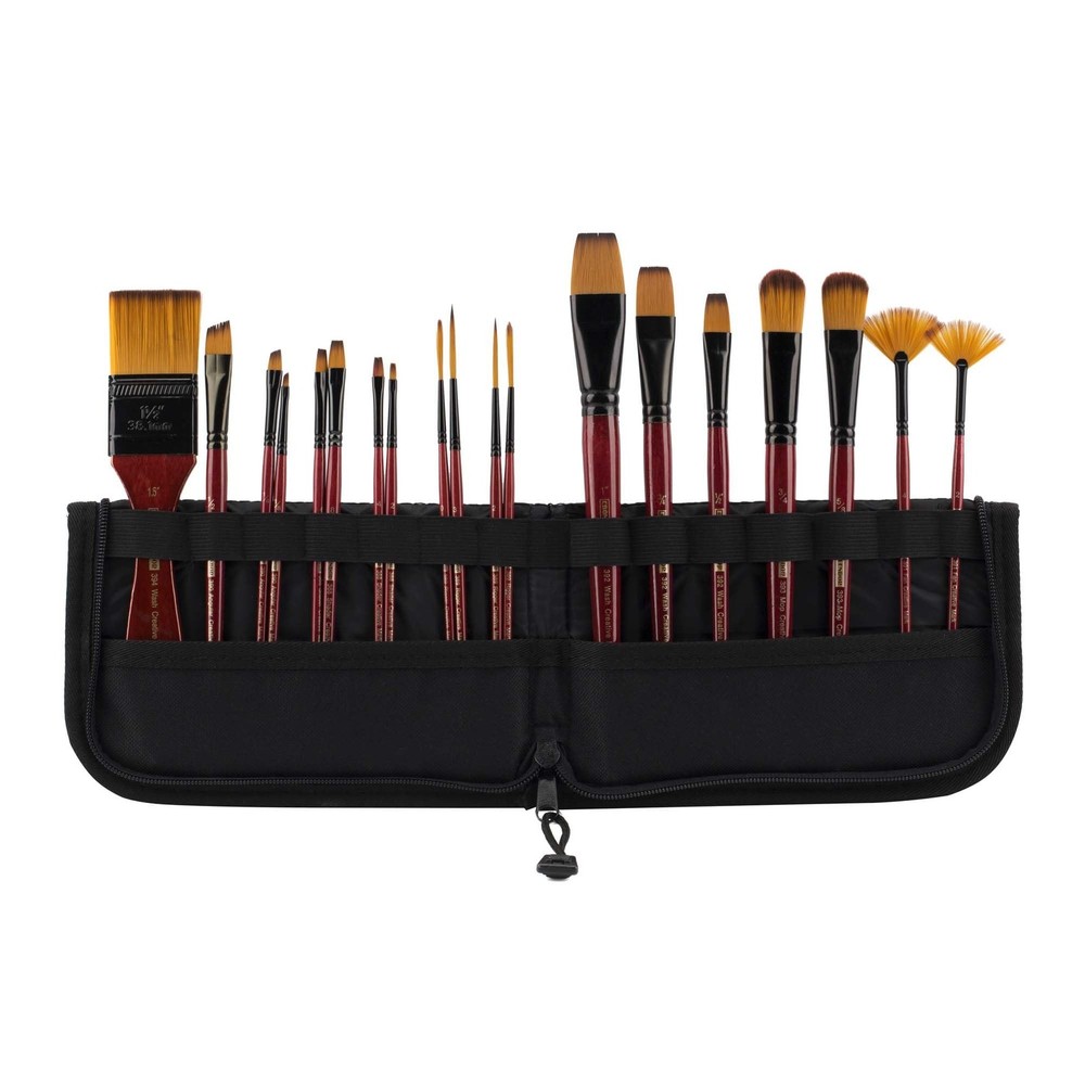 Creative Mark Folding Paint Brush Easel & Travel Case 9" Long - Compact Brush...