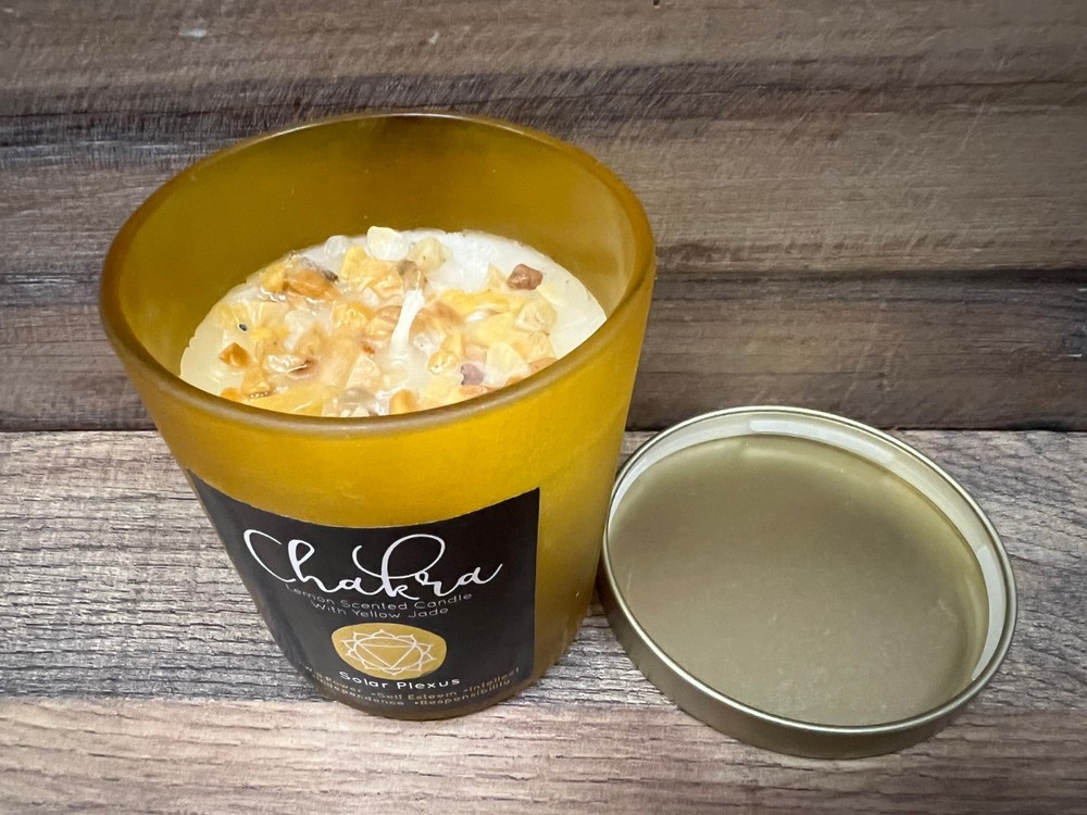 Chakra Yellow Jade Lemon Candle 3" x 3