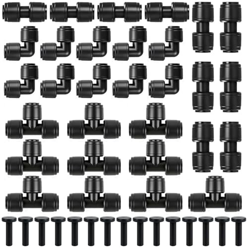 45 Pack Quick Connect 1/4 Inch Drip Irrigation 1/4" Quick Connect Kit-45P