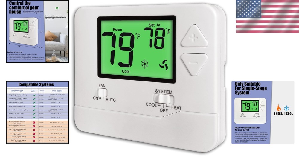 User-Friendly Thermostat for Ventilation & Air Conditioning