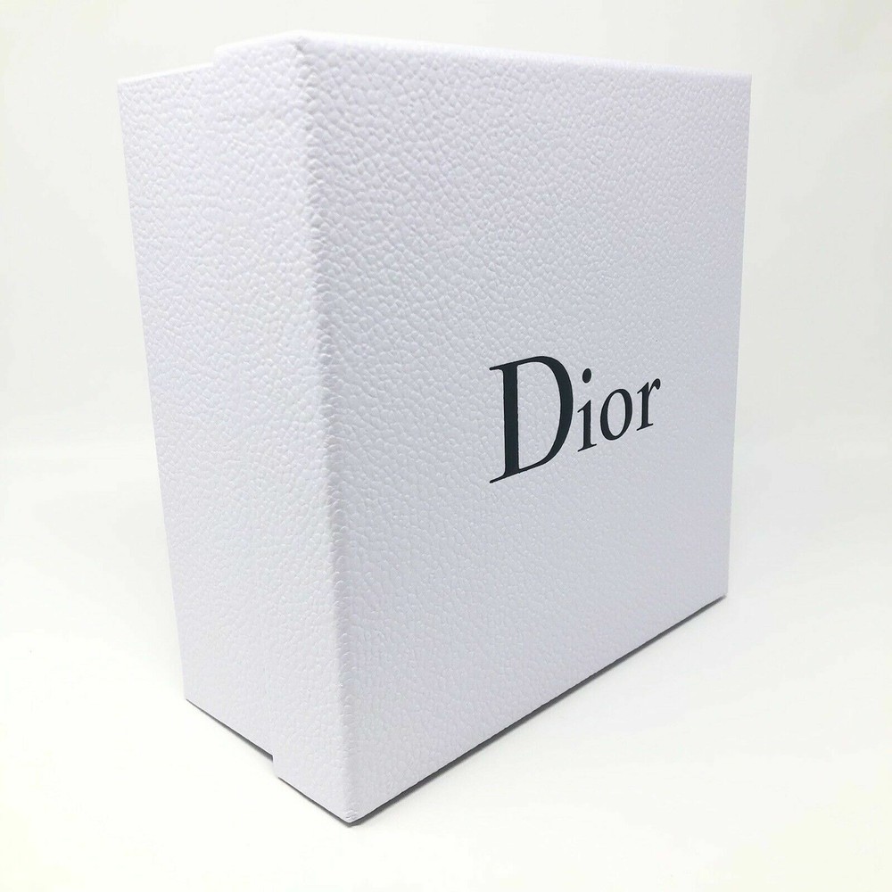 DIOR gray logo white textured square Gift nesting Box Empty storage set lot x 2