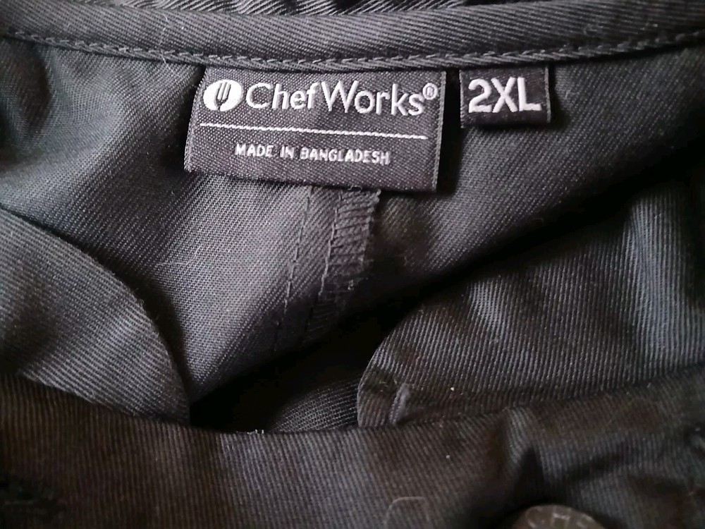 ChefWorks 2XL Black Chef Jacket NWT