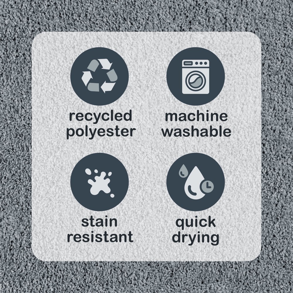 Basic Polyester 19" x 22" Toilet Lid Cover, Grey
