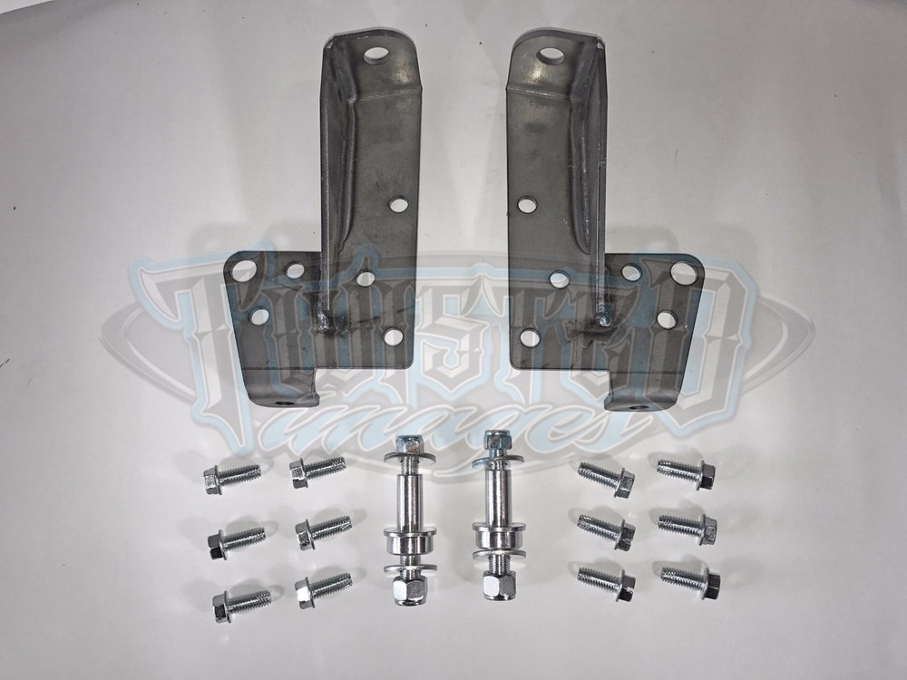 58-64 Impala Front Shock Relocation Kit Bolt-on Relocators with Hardware