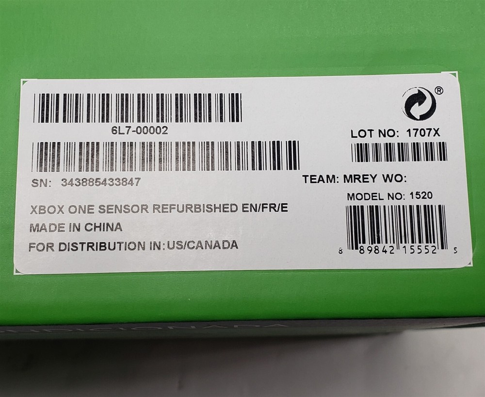 Microsoft Xbox One Kinect Sensor Bar Black Model 1520 Genuine