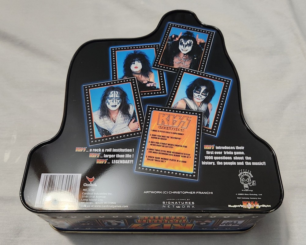 Kiss 2003 Trivia Game Tin 200 Cards! Good shape!
