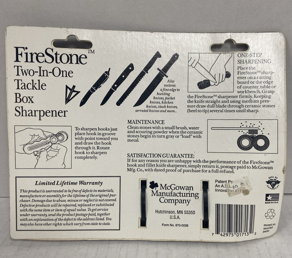 FireStone Two-in-One Fillet Knife Sharpener / Hook Sharpener/broadhead sharpener