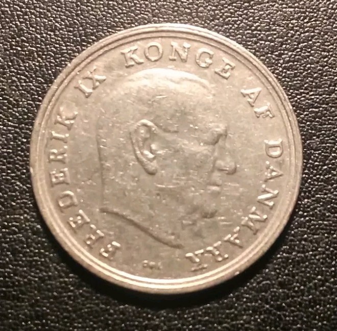 1967 Denmark One Krone Coin