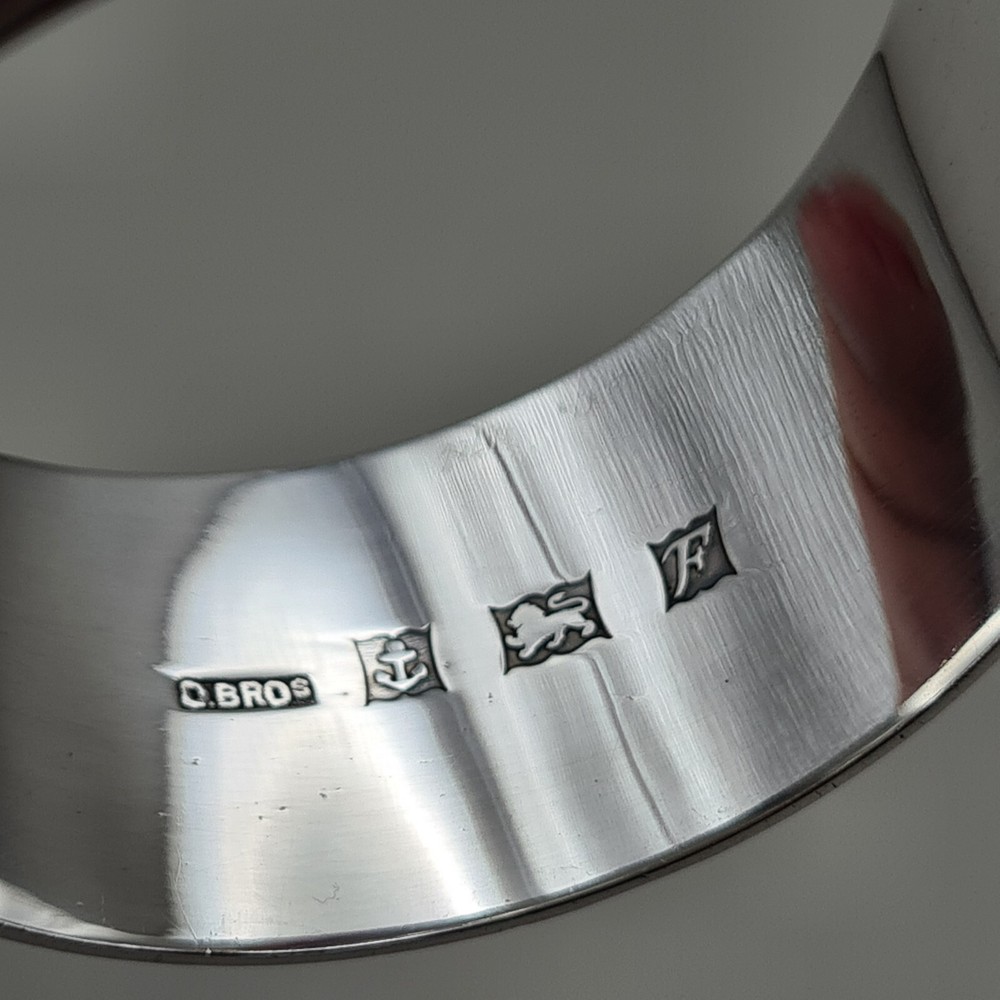 Sterling Silver Engine Turned Napkin Ring by D Bros Birmingham 1955