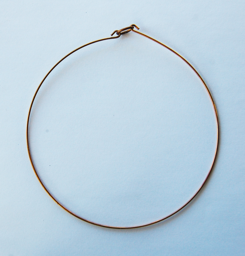 VINTAGE RAW NATURAL BRASS NECK WIRE CHOKER NECKLACE THIN WIRE