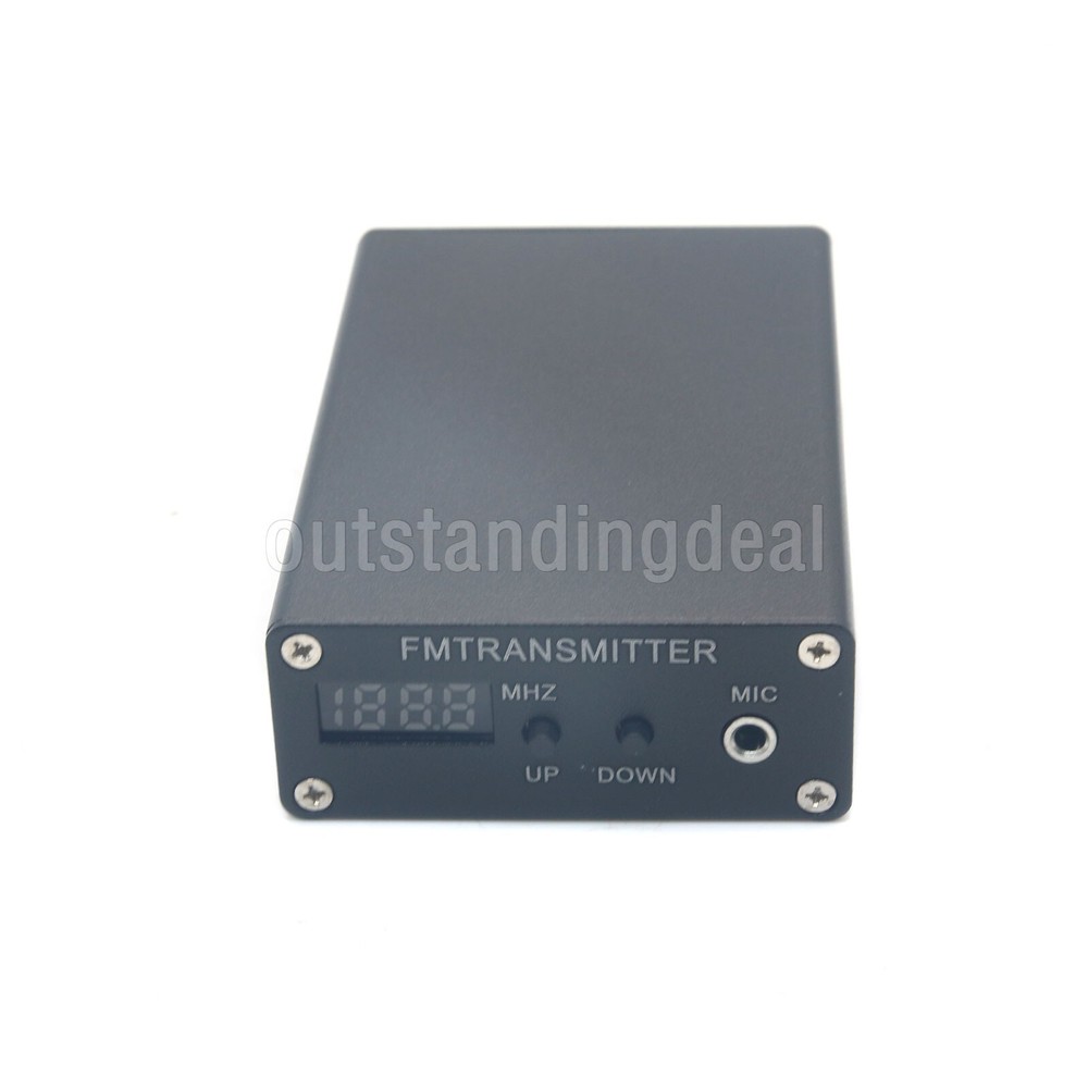 Black 5W Stereo PLL Digital FM Transmitter Radio Broadcast Station 87MHz-109MHz