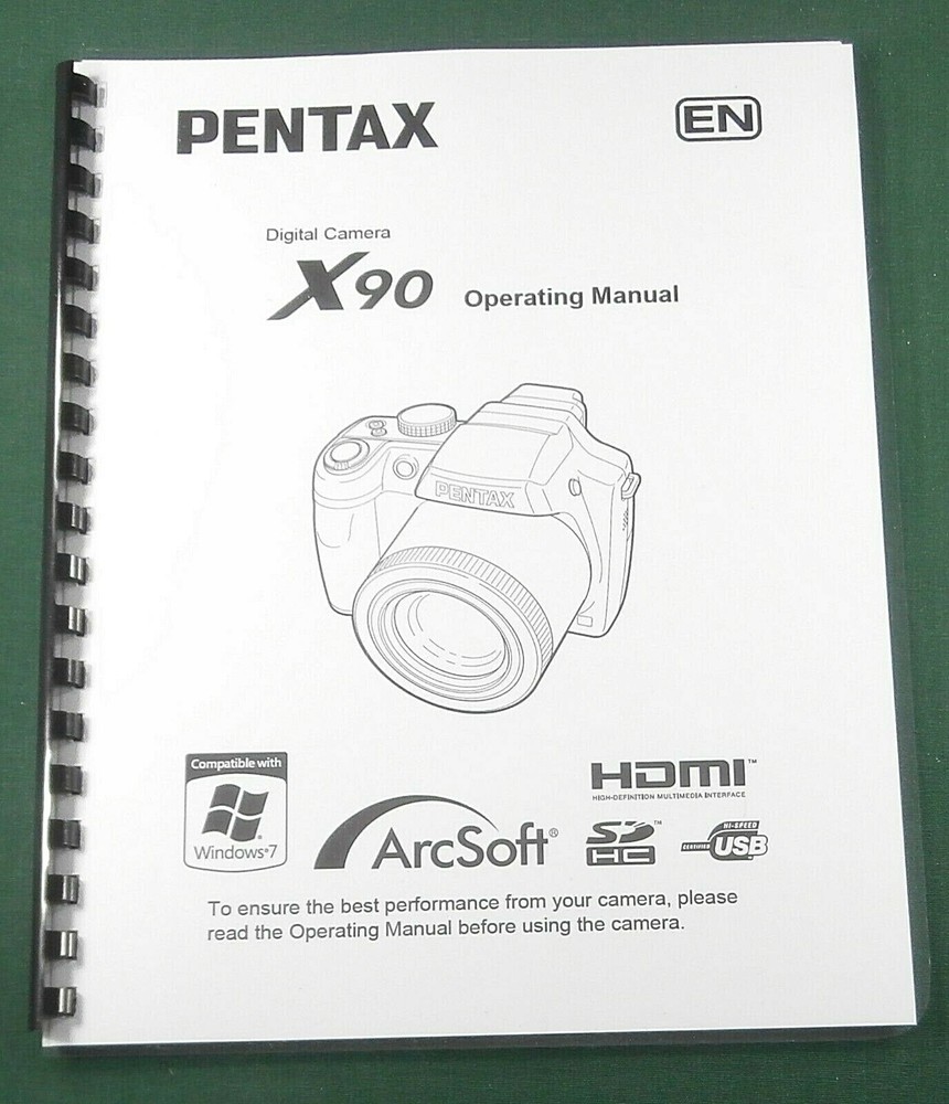 Pentax X90 Operating Manual: 272 Pages & Protective Covers!
