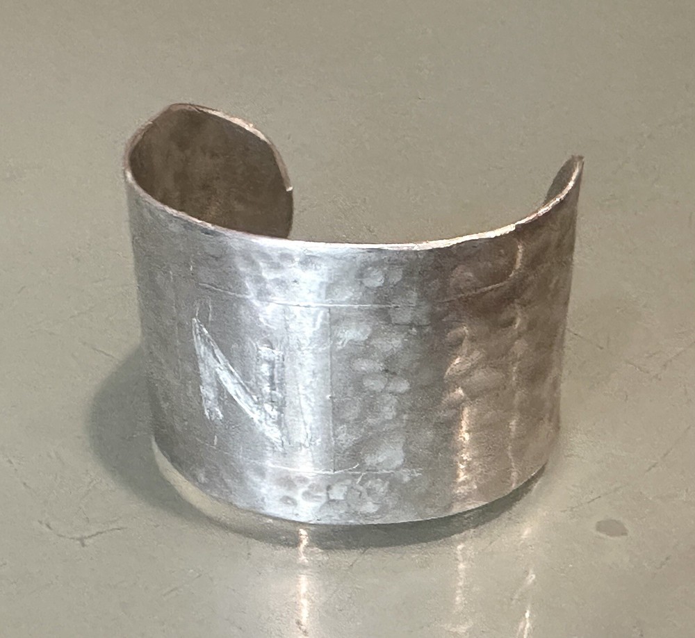 Vintage WW2 South West Military Army Hammered Letter N Cuff Trench Bracelet