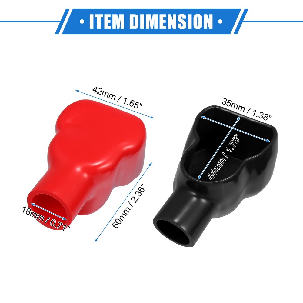 TWO Battery Terminal Insulation Covers 18mm Diameter Battery Post Cap Universal