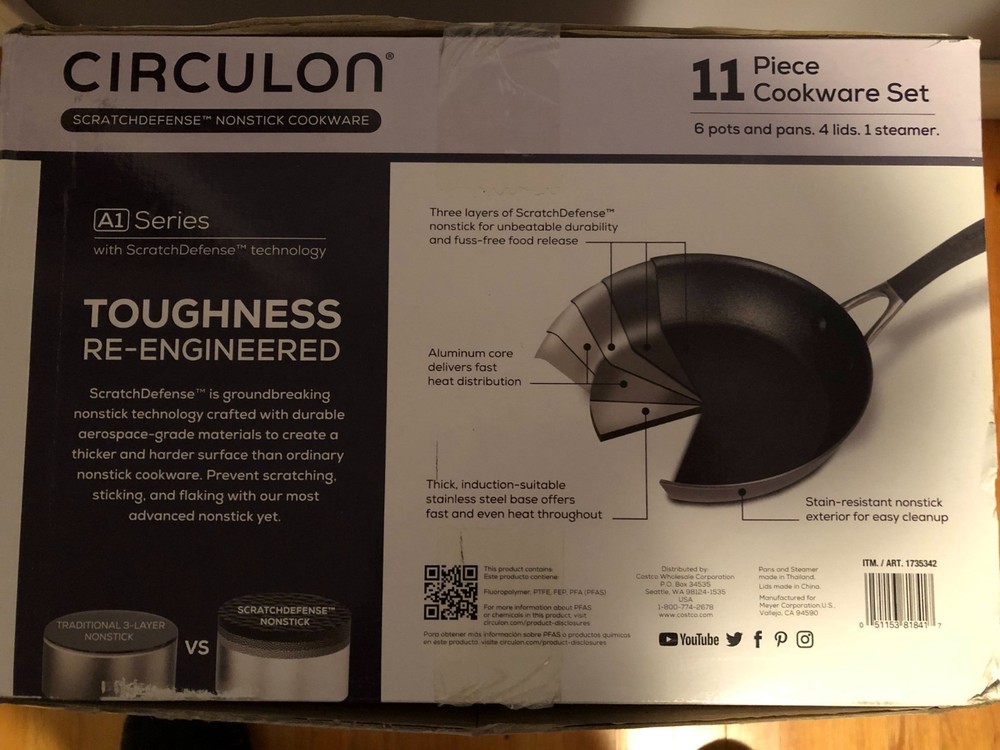 Circulon Extreme ScratchDefense 11-Piece Cookware Set – NEW