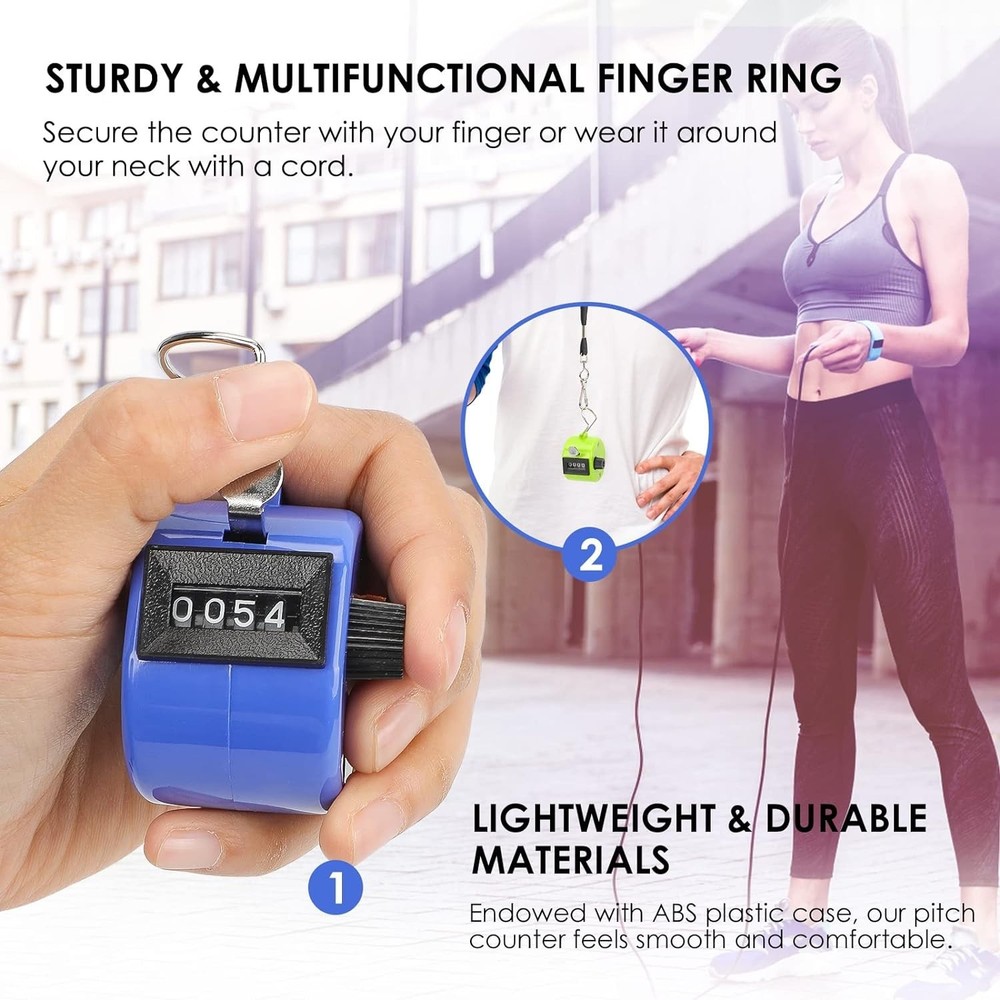 6 Pack Handheld 4-Digit Mechanical Clicker Counter for Coaching Crafts