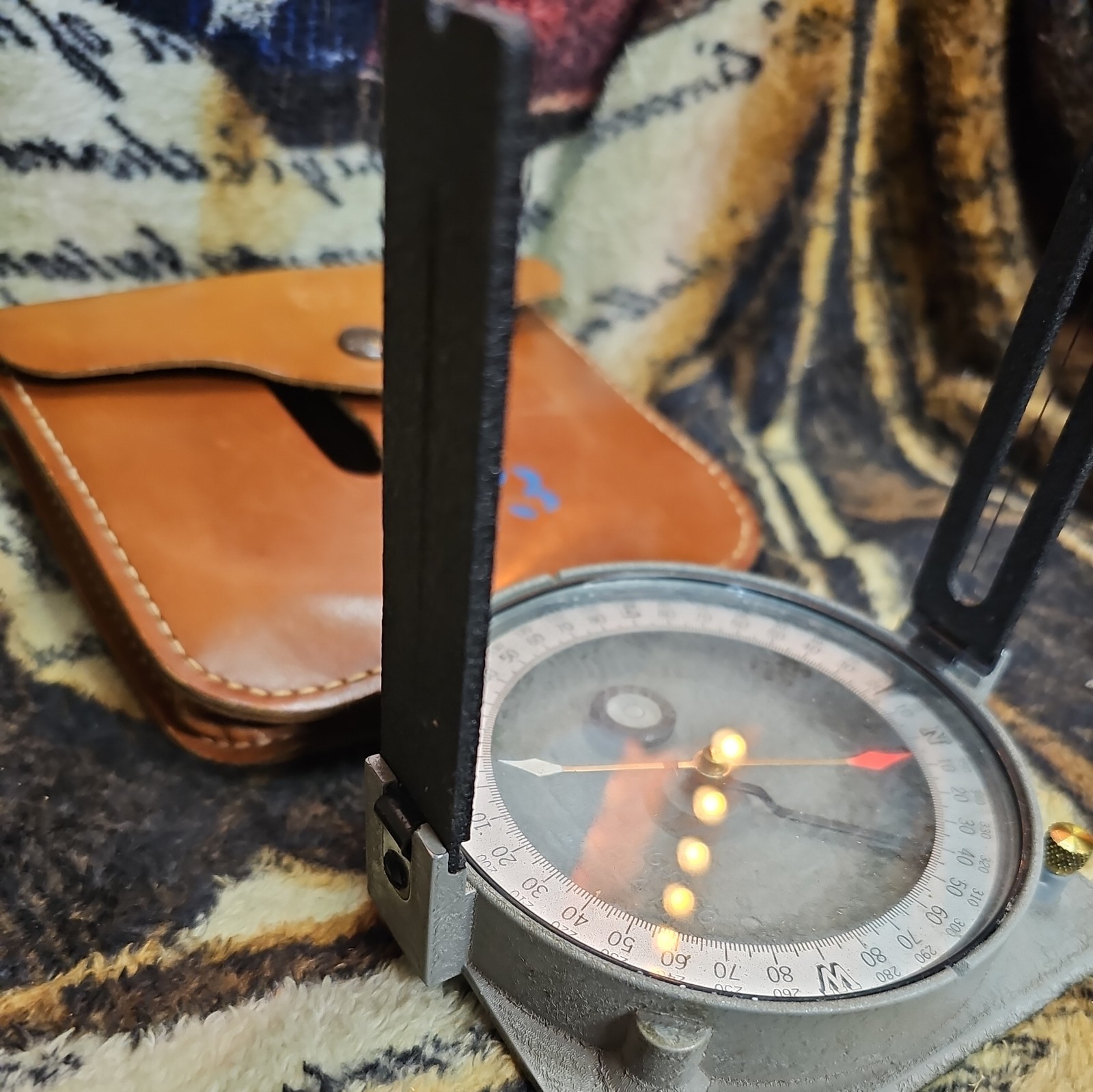 Vintage Antique Surveyors Compass Warren Knight Co Philadelphia PA W/pouch