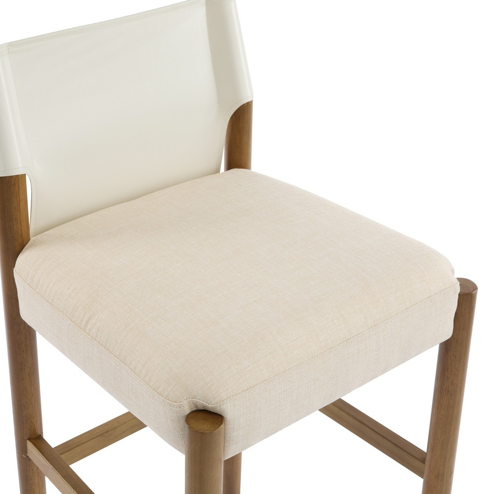 28.5'', Modern Solid Wood Bar Stool with Polyester Cushion - Minimalist