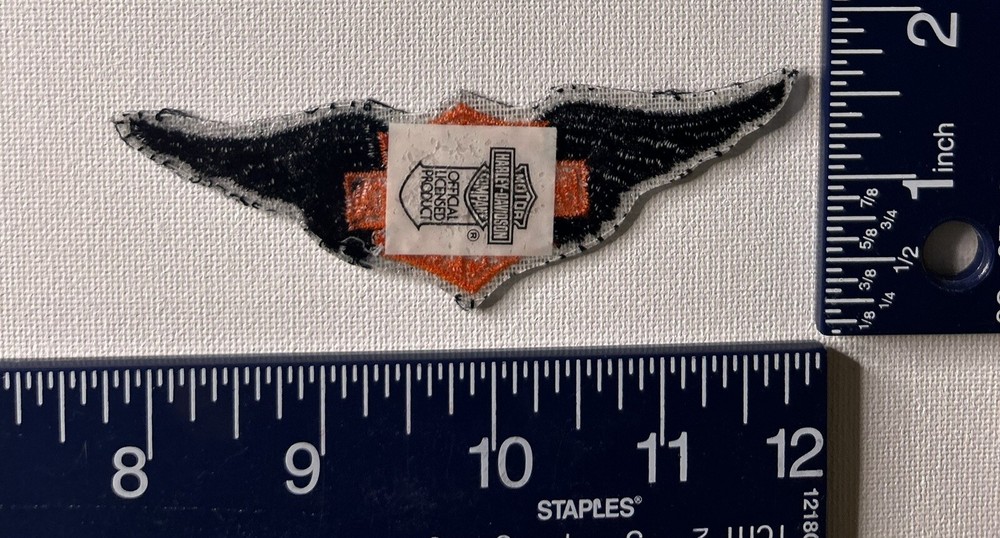 Authentic Vintage Harley-Davidson Black Wings Bar & Shield patch emblem small