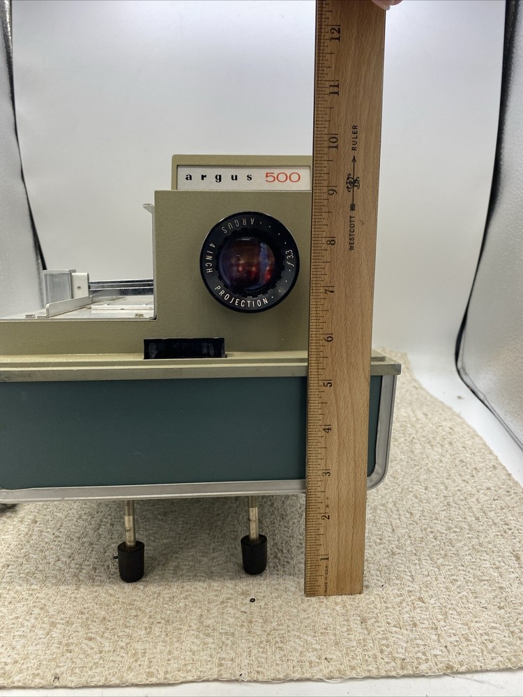 Vintage Argus 500 Electromatic Remote Automatic Slide Projector Needs Bulb