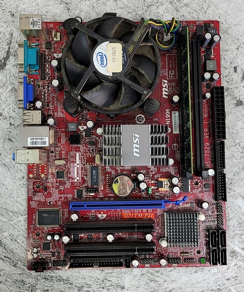 MSI MS-7529 Ver 1.6 Motherboard INTEL CORE2 DUO E7500 2GB SEE NOTES