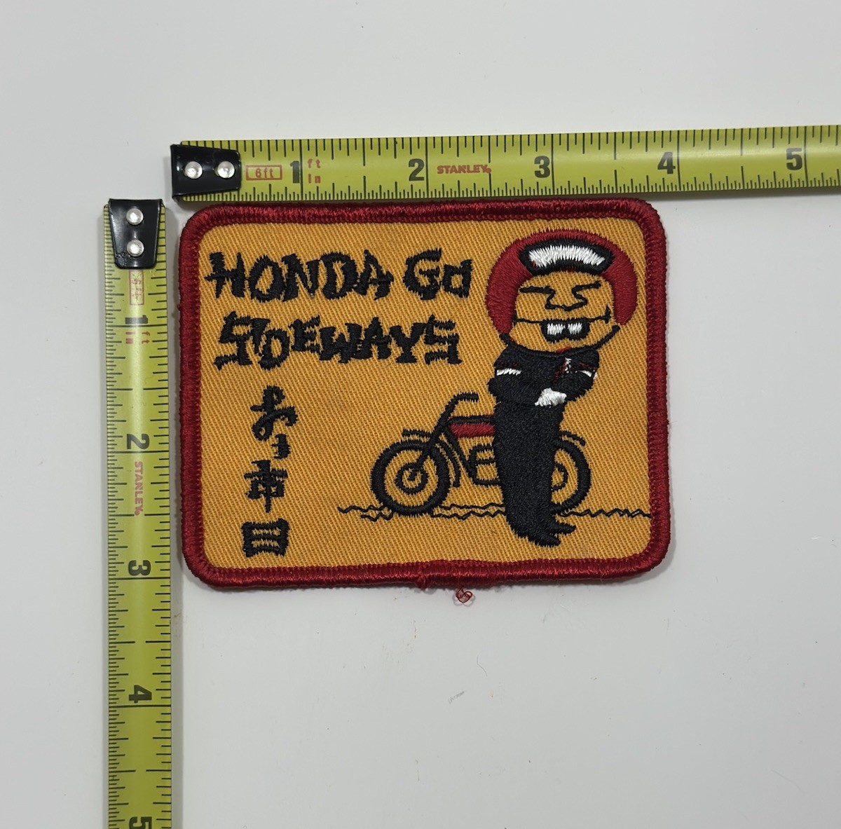 Honda Go Sideways NOS Vintage Patch Motorcycles Biker Funny 70s Jacket Hat