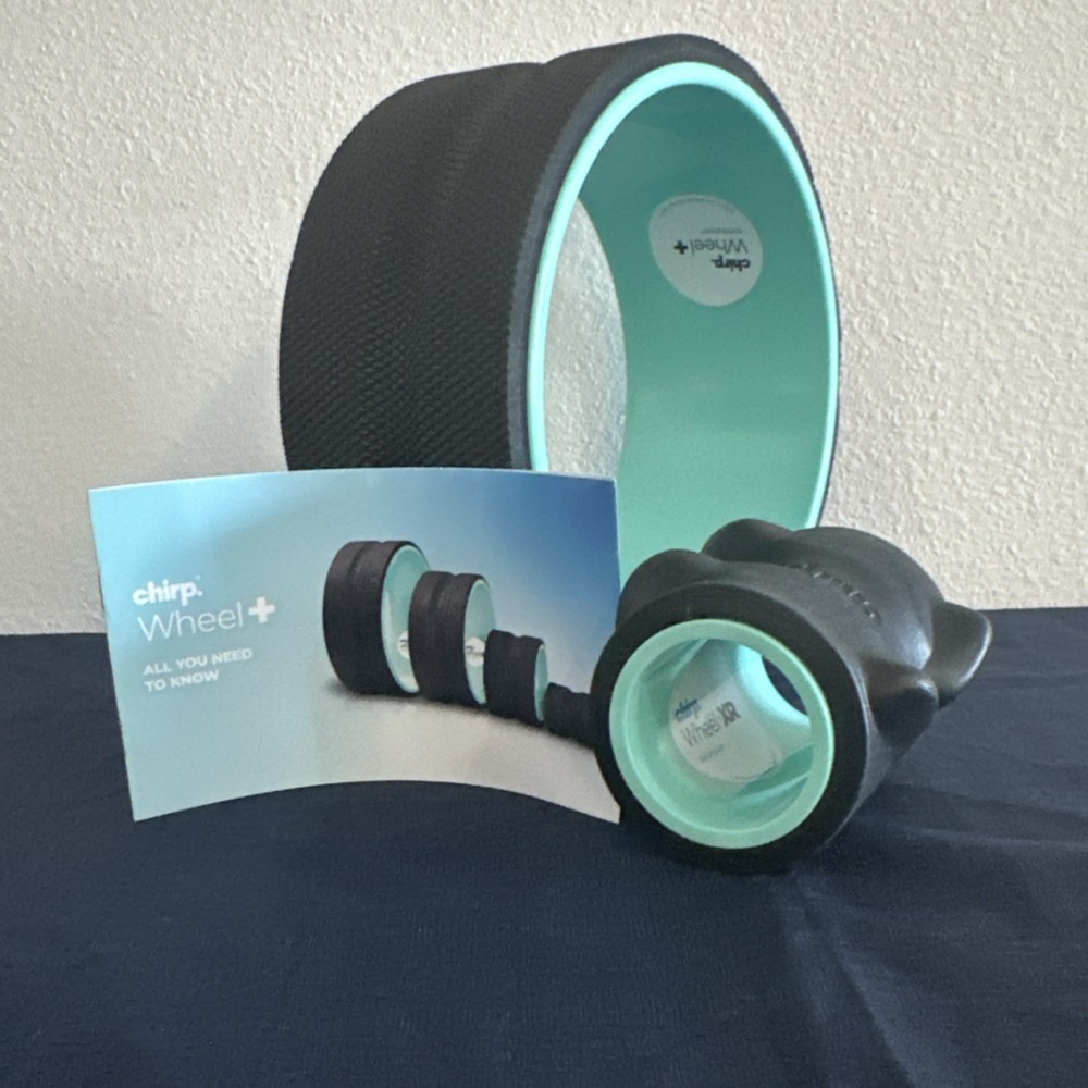 chirp Wheel+ Foam Roller Wheels Set Black & Aqua Textured Surface, 2 Pack