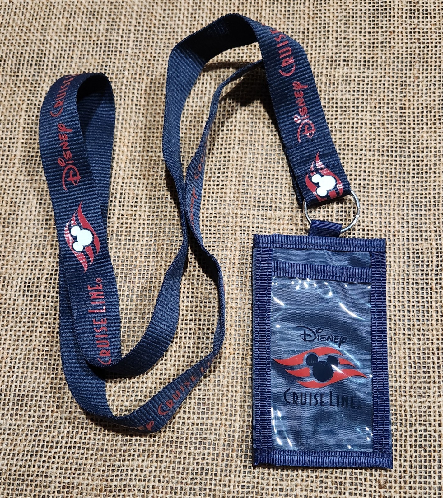 Rare Disney Cruise Line Mickey Mouse Wallet And Lanyard