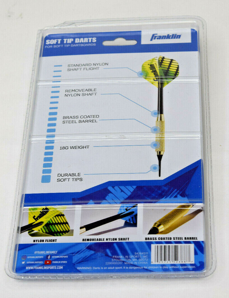 Franklin Soft Tip Darts for Soft Tip Dartboards NIP