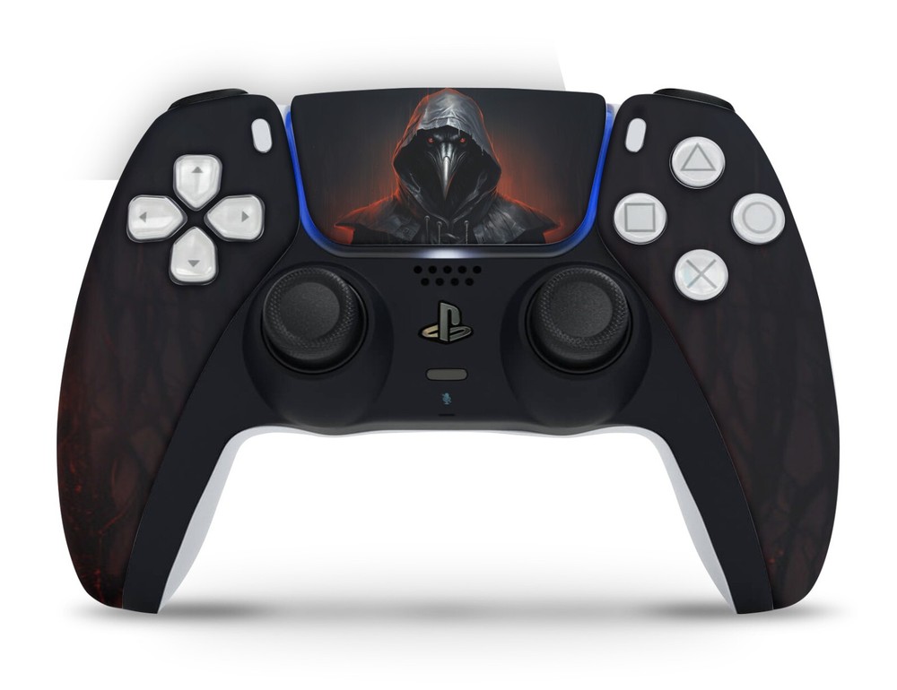 PS5 Disc Version Console & Controller Vinyl Skin Decal Wrap - Hooded Raven