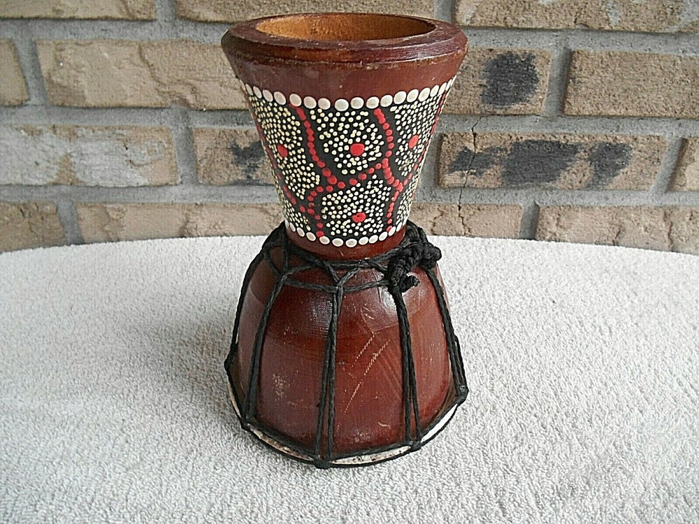 SMALL 8" TALL DECORATIVE DJEMBE HAND DRUM